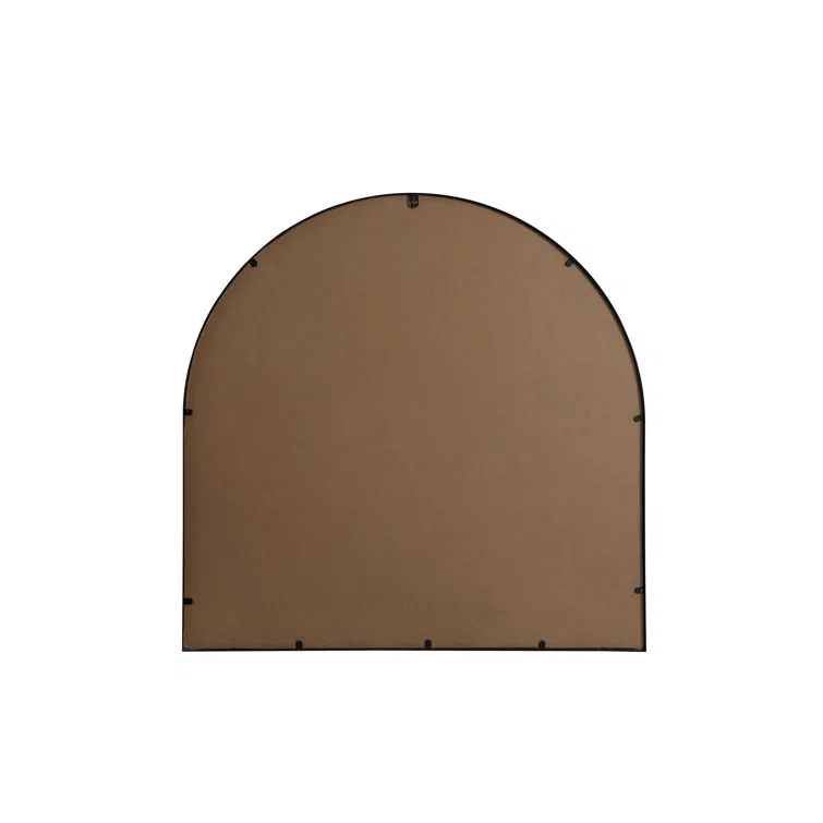 Black Metal Arch Wall Mirror with MDF Backing