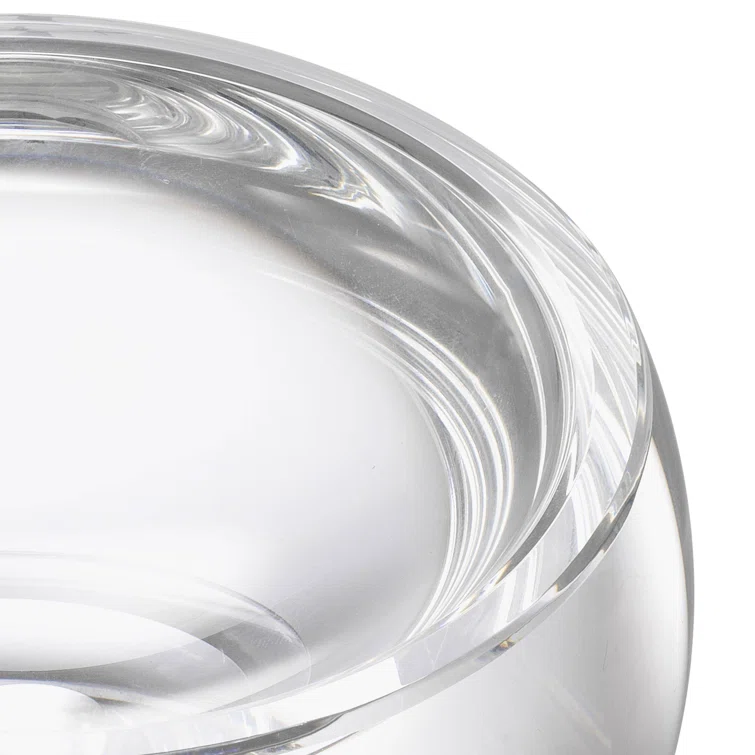 Vista Crystal Glass 5.91" Decorative Bowl for Trinkets and Seashells
