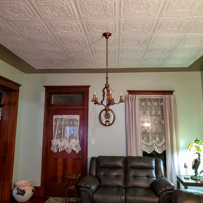 Rusted Steel Classic Glue-Up Polystyrene Ceiling Tile, 19.63" x 19.63"