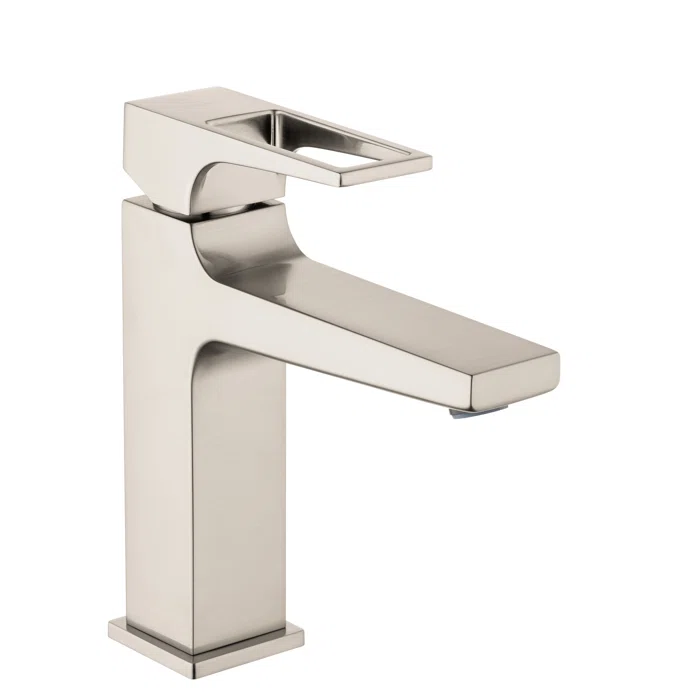 Brushed Nickel Single Hole Modern Bathroom Faucet