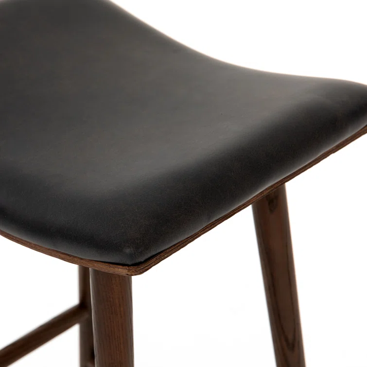 Essence Natural Saddle Style Solid Wood Bar Stool