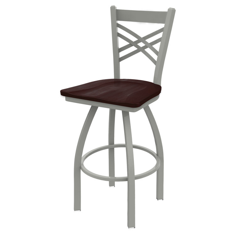 Catalina 30" Bronze Swivel Bar Stool with Dark Cherry Maple Seat