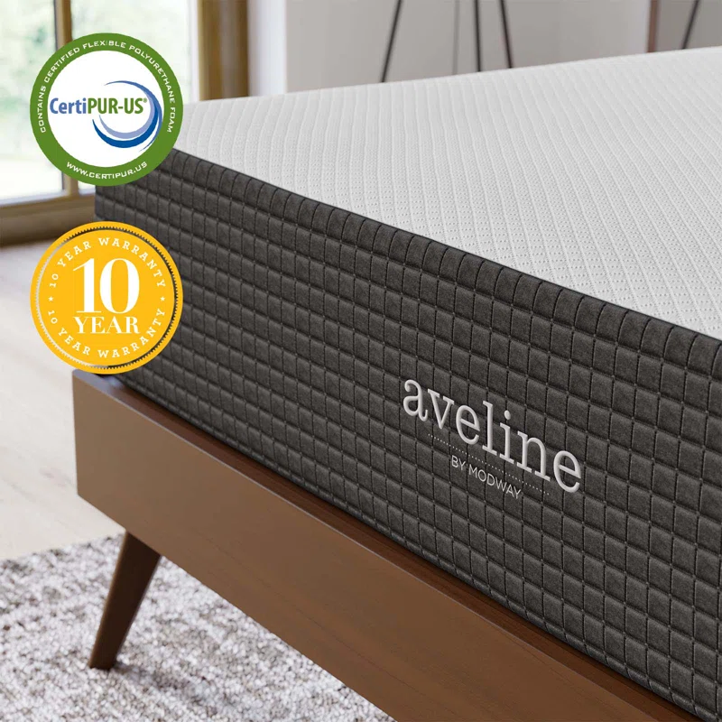 SereneDream 12" Queen Gel Memory Foam Mattress in White