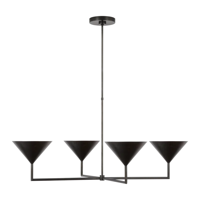 Bronze 38" Linear 4-Light Chandelier