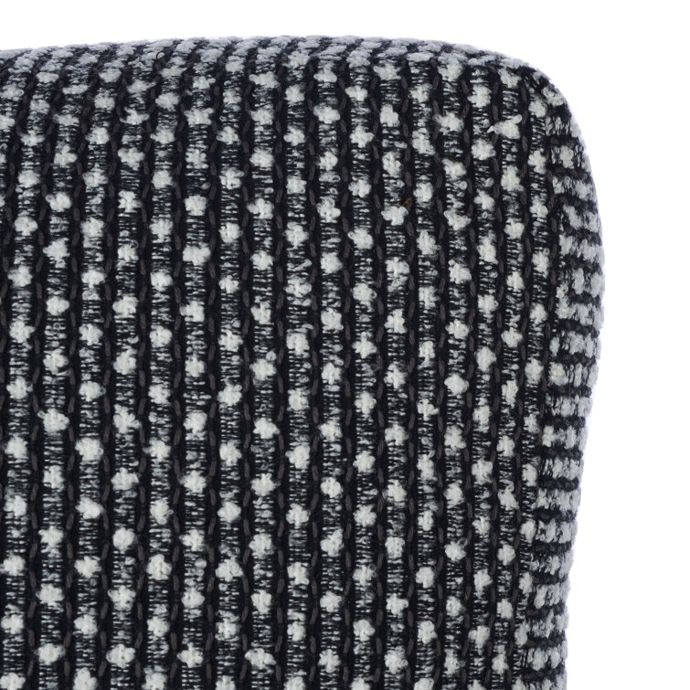 Kiara Mid-Century Black & White Checkered Linen Accent Chair