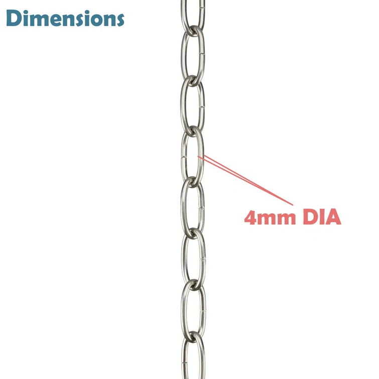 Brushed Nickel Heavy Duty Steel Chain for Hanging Fixtures