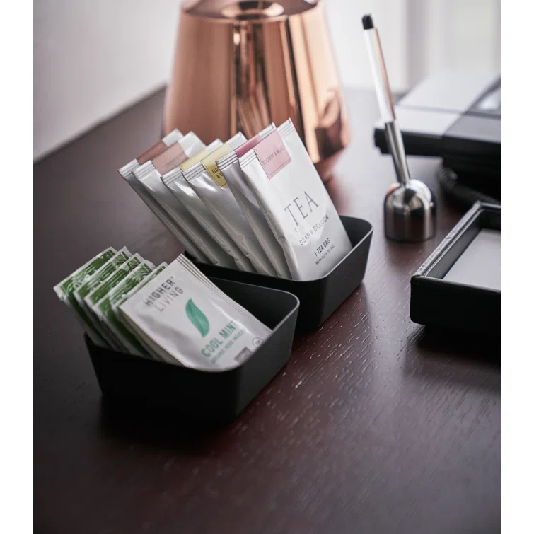 Yamazaki Minimalist Black Metal Vanity Accessory Tray