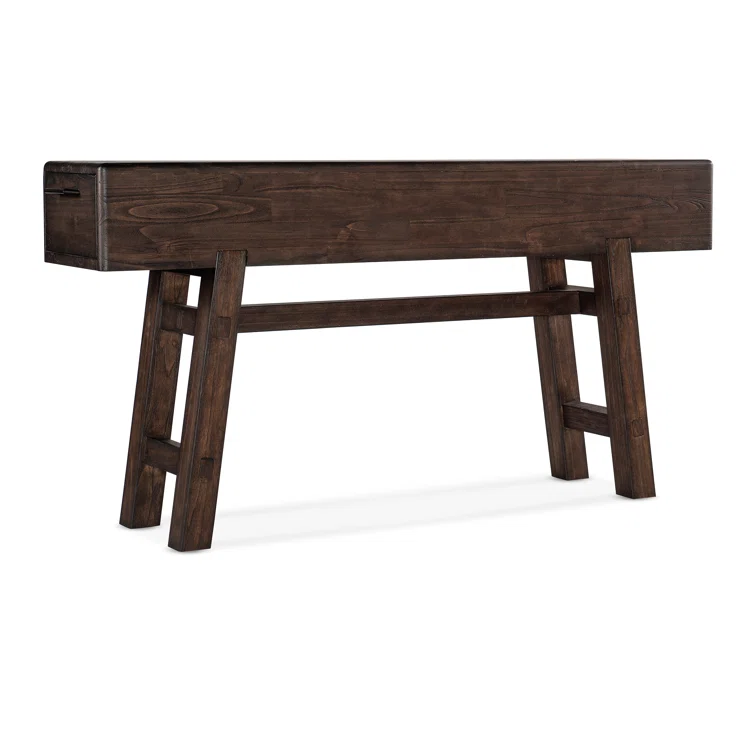 Charcoal Mindi Wood Console Table with Storage Drawers