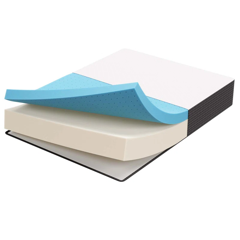 SereneDream 12" Queen Gel Memory Foam Mattress in White