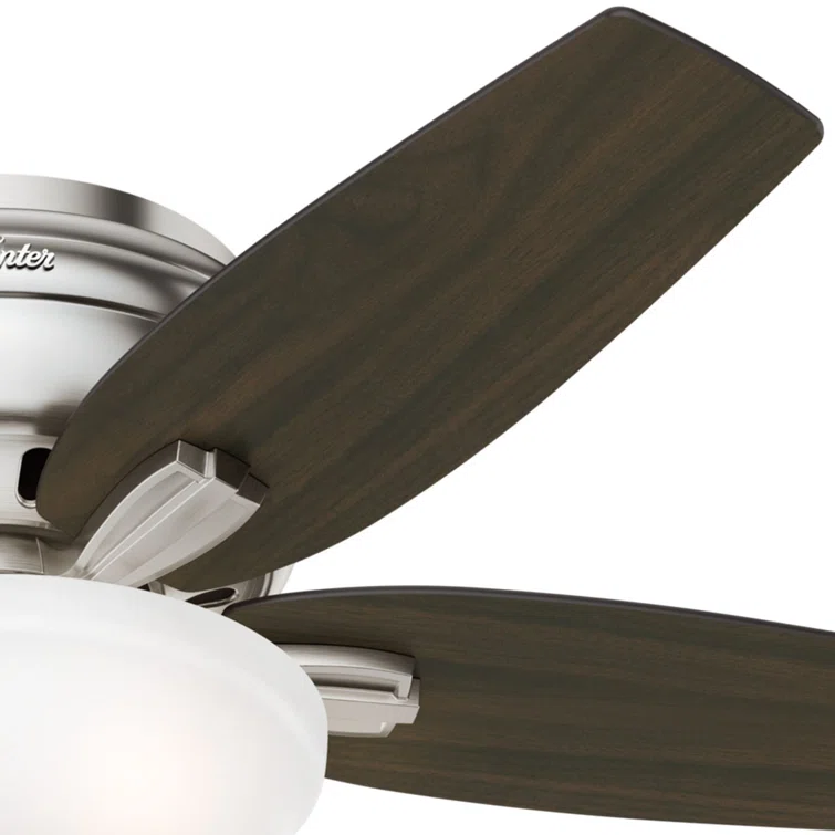 Sleek 42" Brushed Nickel Low-Profile Ceiling Fan with LED Light & Remote