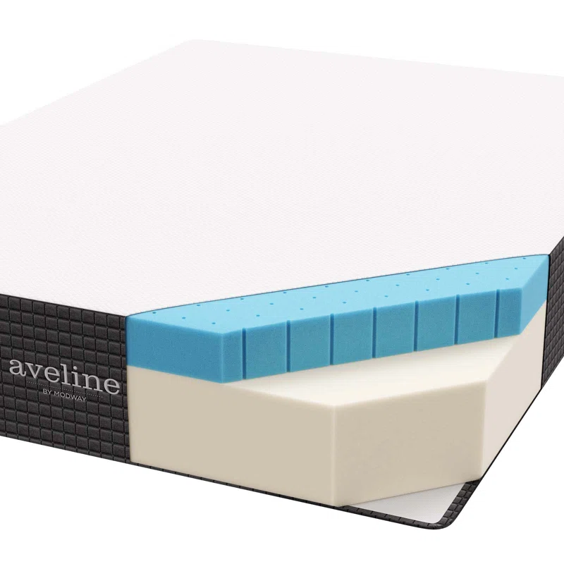 SereneDream 12" Queen Gel Memory Foam Mattress in White