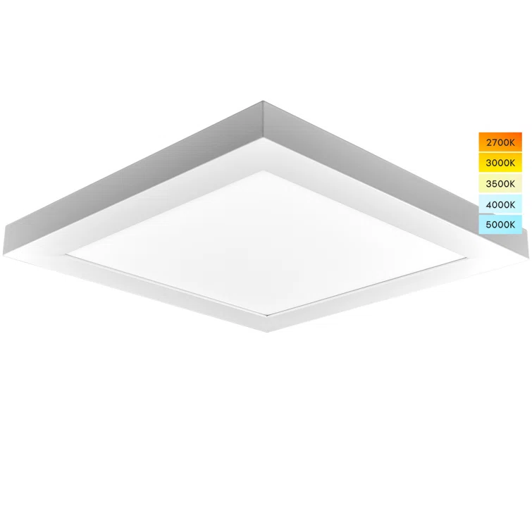 Modern 12x12 Inch LED Flush Mount Ceiling Light, 5-Color Selectable