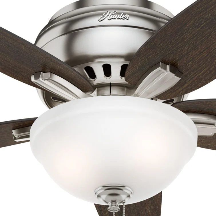 Sleek 42" Brushed Nickel Low-Profile Ceiling Fan with LED Light & Remote