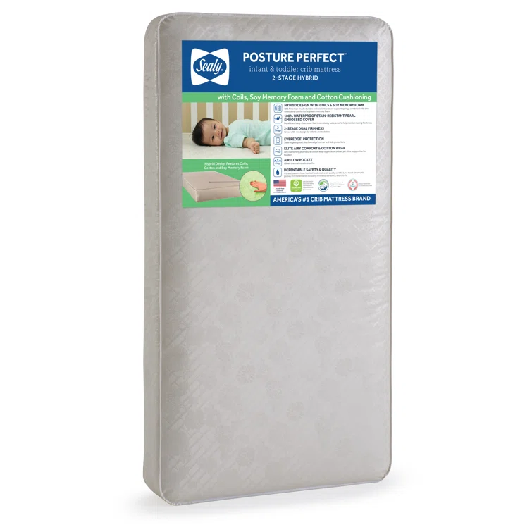 Sustainably Sourced 52.5" Hybrid Memory Foam & Innerspring Toddler Mattress