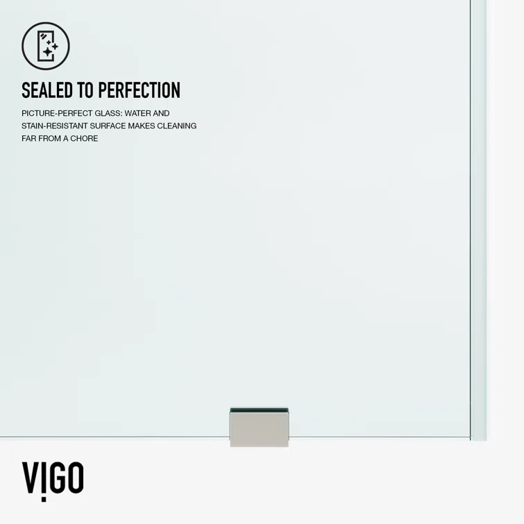 Elan 56-60" Frameless Sliding Shower Door with Stainless Steel Finish