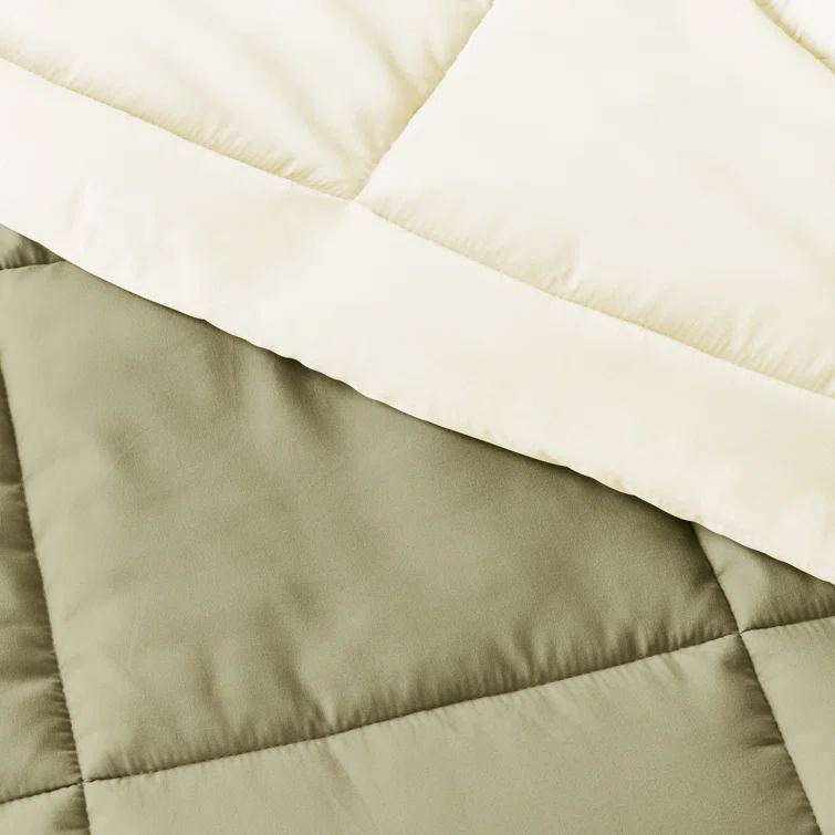 Sage Reversible Microfiber Down Alternative Comforter Set