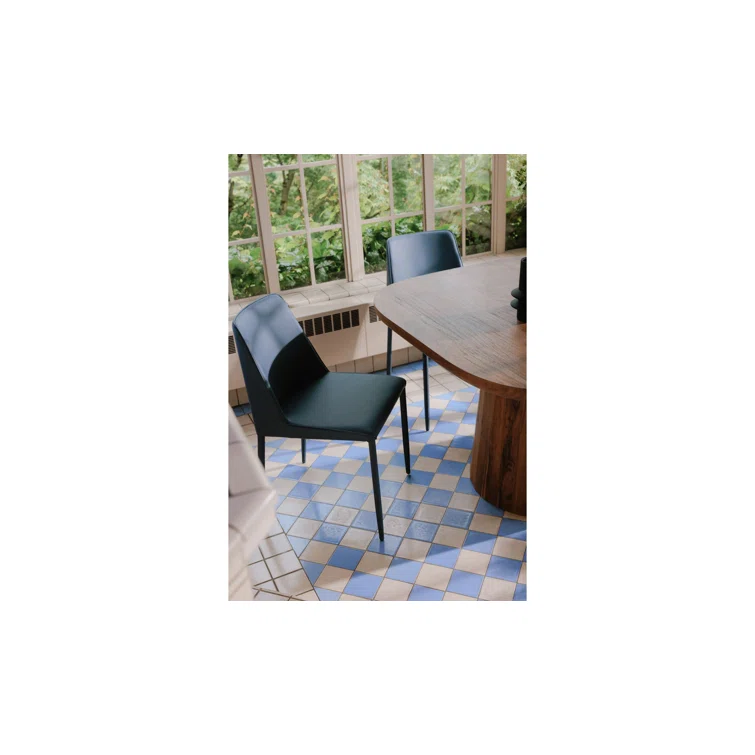 Gray Upholstered Metal Frame Side Chair Set of 2
