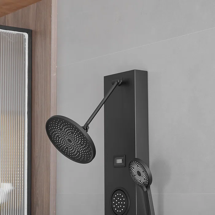 Matte Black 60.55'' Shower Panel with Adjustable Rainfall Shower Head