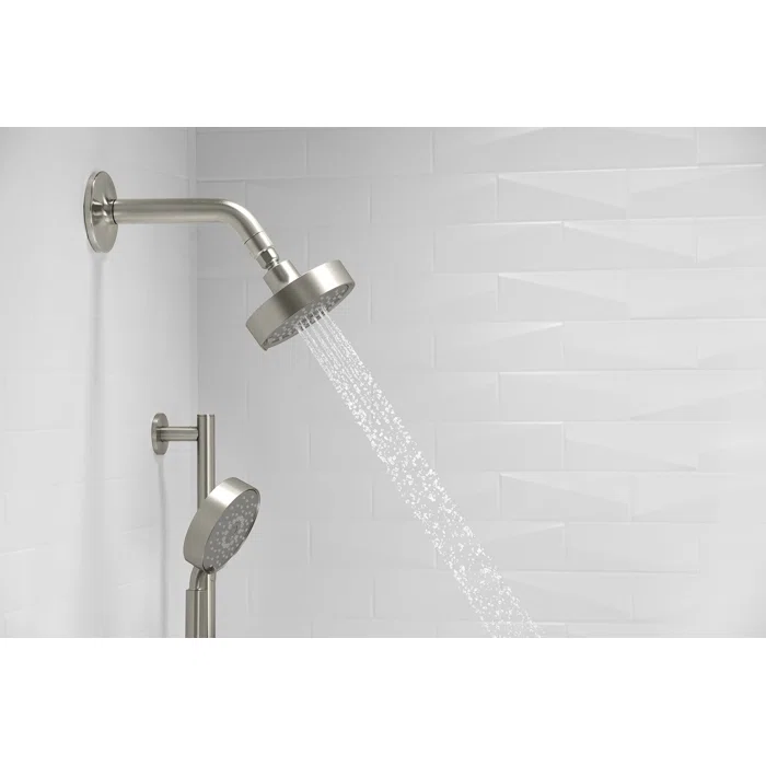 Purist 5.5" Vibrant Brushed Nickel Multifunction Showerhead with Three Sprays