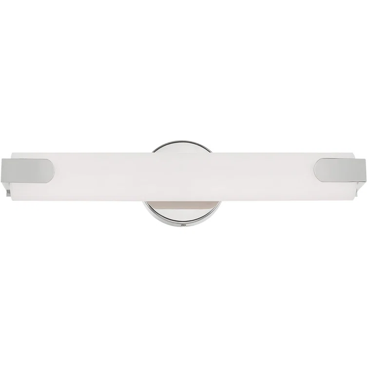 Polished Chrome LED Bath Vanity Light with Satin White Acrylic Shade