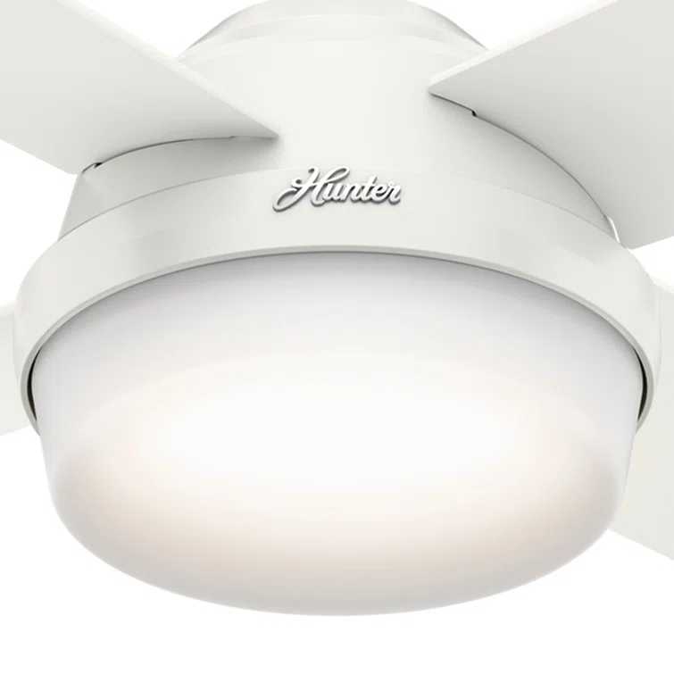 Dempsey 44" Fresh White LED Ceiling Fan with Remote and Reversible Blades