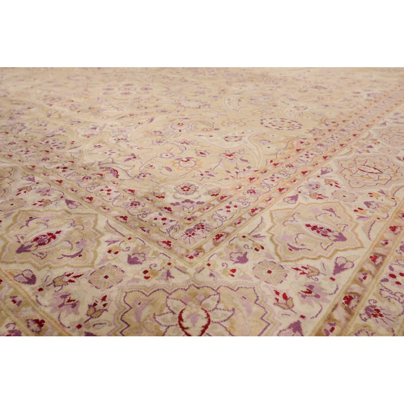 Hand-Knotted Ivory Wool Oriental 8' x 10' Area Rug