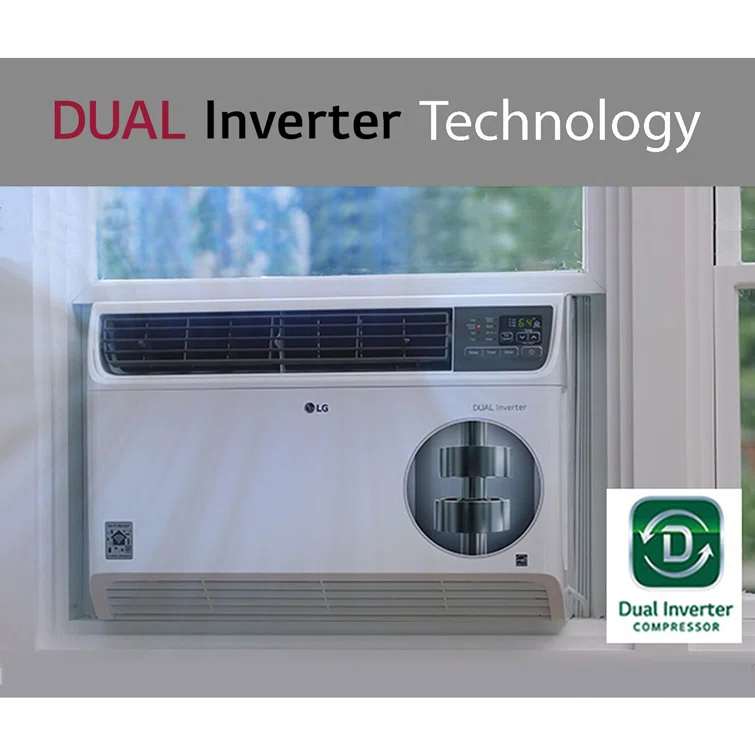 18,000 BTU White Smart Window Air Conditioner with Remote