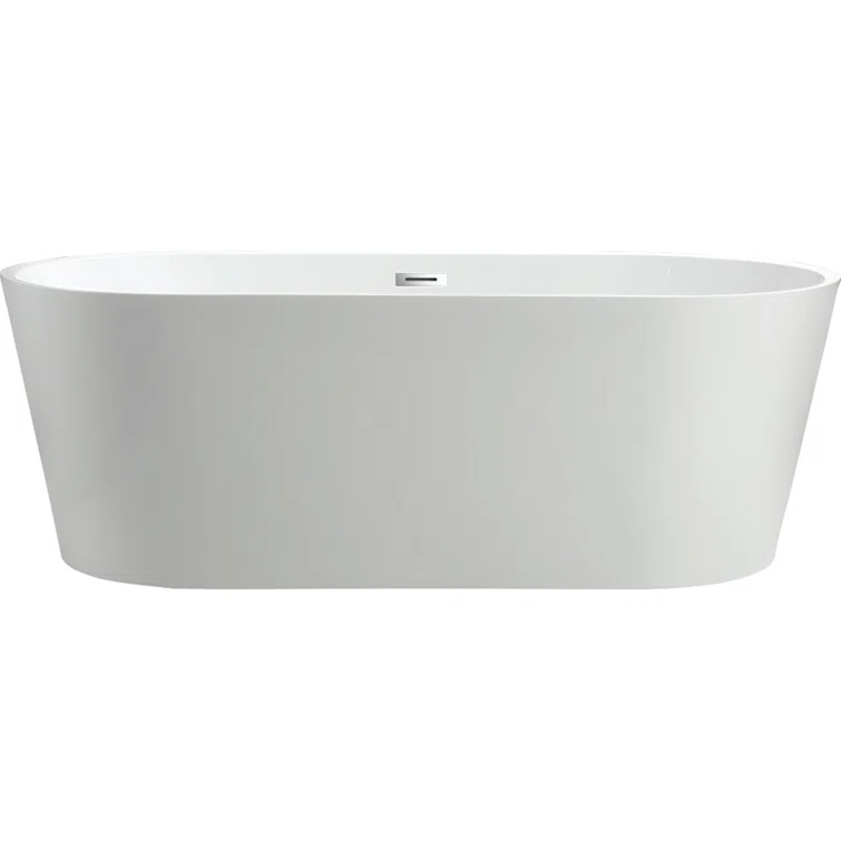 67" x 32" White Freestanding Acrylic Soaking Bathtub
