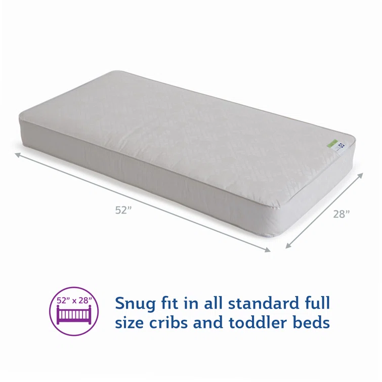 Sustainably Sourced 52.5" Hybrid Memory Foam & Innerspring Toddler Mattress