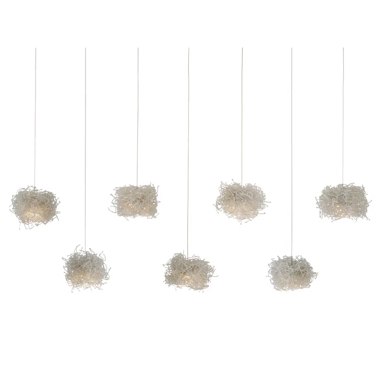 Elysian Silver Glass Bead 7-Light LED Island Pendant