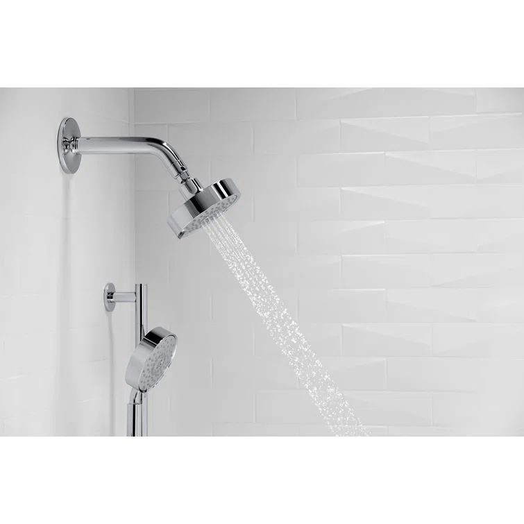 Polished Chrome Multi-Function Wall Mounted Showerhead