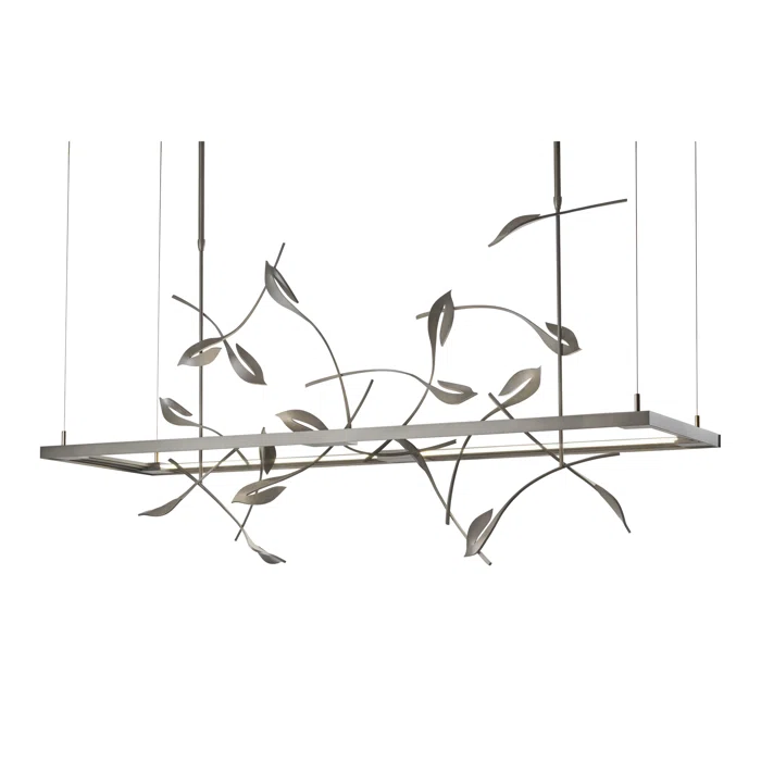Natural Iron LED Kitchen Island Pendant with Leaf Design