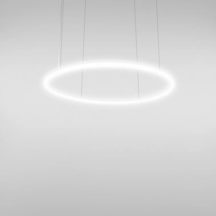 GeoLumina Adjustable 61" LED Geometric Chandelier in Grey Aluminum