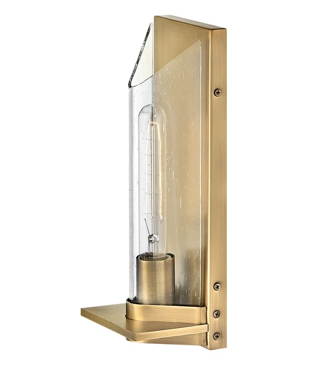 Astoria Heritage Brass 1-Light Dimmable Seedy Glass Vanity Light