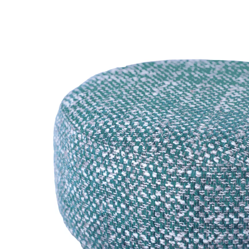 Green Chenille Upholstered Mid-Century Accent Stool