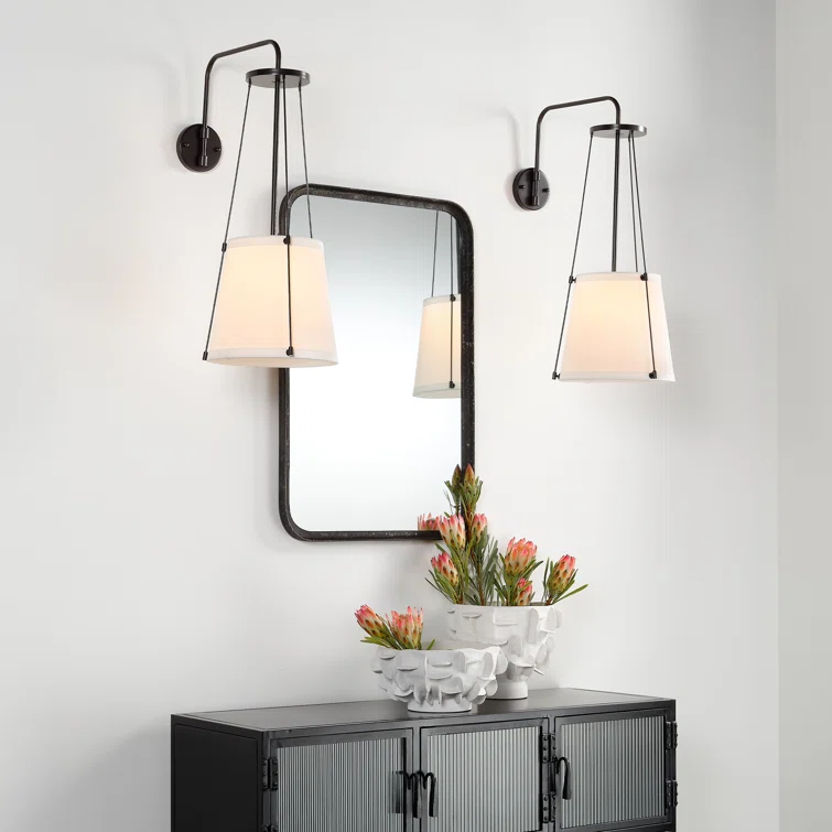 Elegant Rectangular Wood and Gold Dresser Mirror