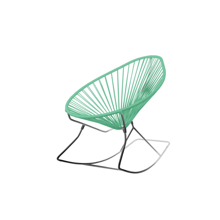 Mint Chrome Armless Rocking Chair with Vinyl Cord