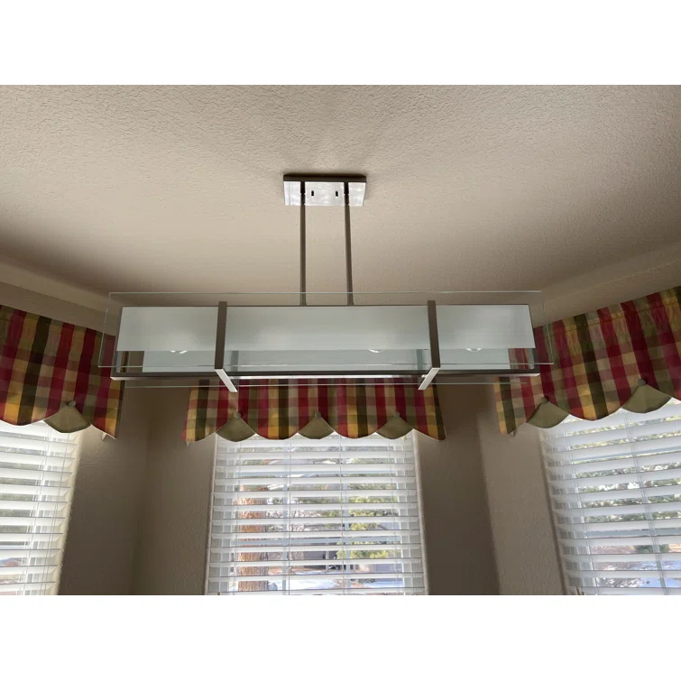 Latitude Sleek Oil Rubbed Bronze 4-Light Chandelier with Clear Etched Glass
