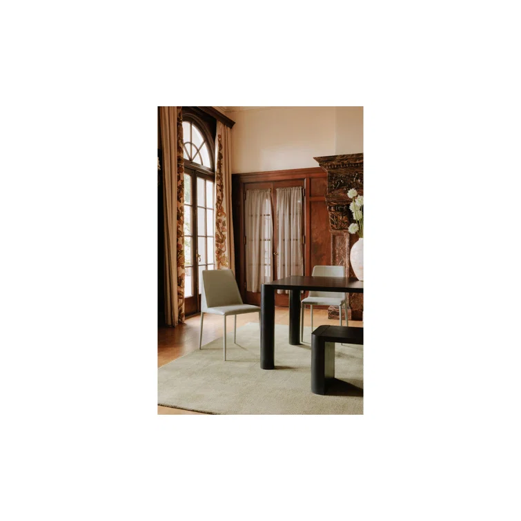 Gray Upholstered Metal Frame Side Chair Set of 2