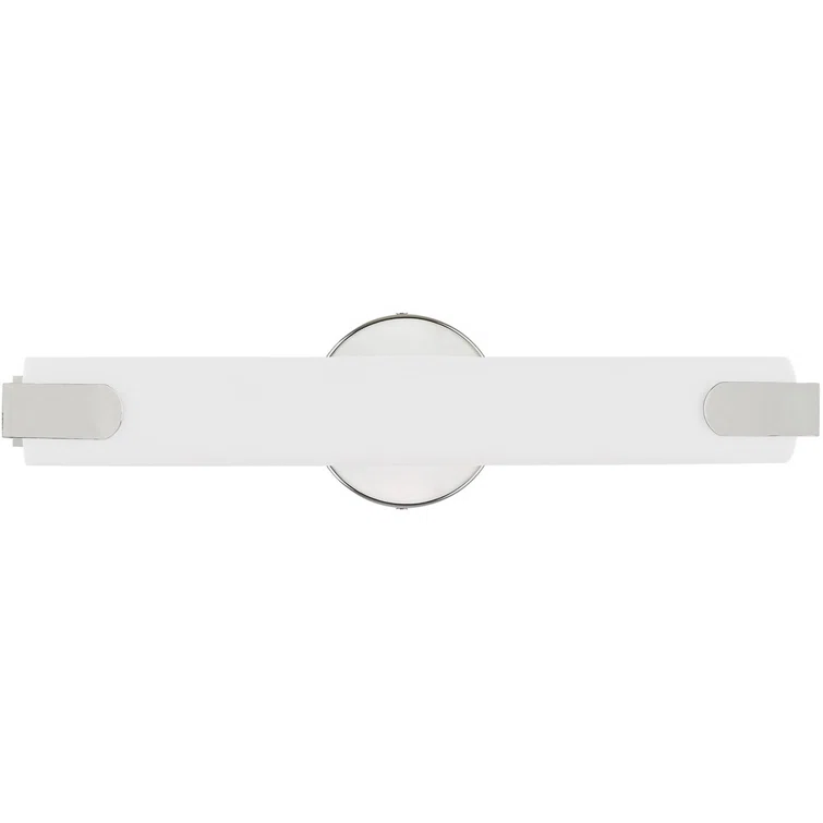 Polished Chrome LED Bath Vanity Light with Satin White Acrylic Shade
