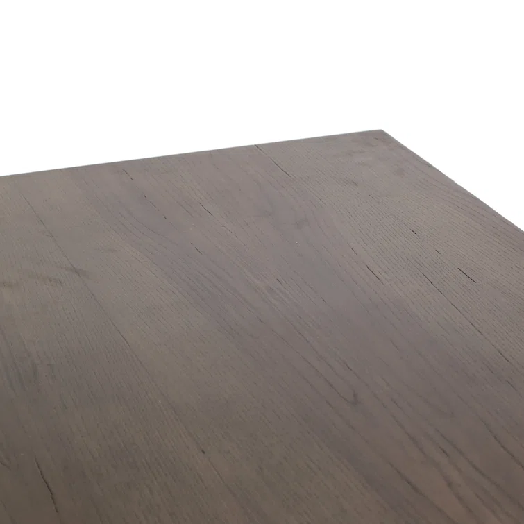Natural Wood and Iron Home Office Desk with Drawer