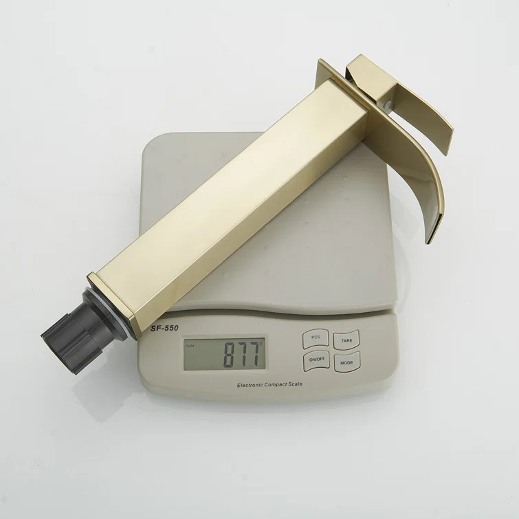 Brushed Gold Stainless Steel Single Handle Vessel Sink Faucet
