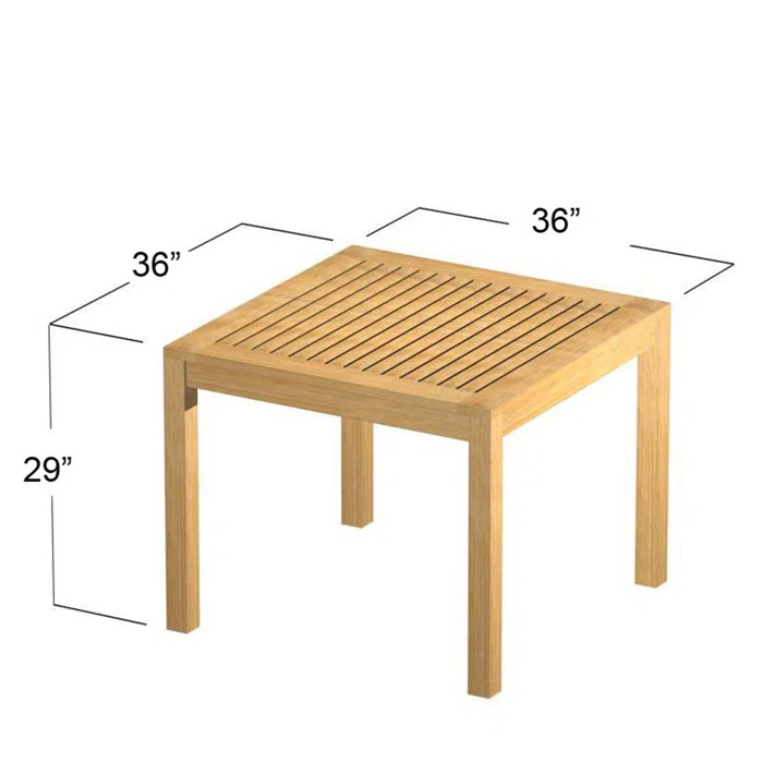 Westminster Square Teak Outdoor Dining Table with Large Levelers