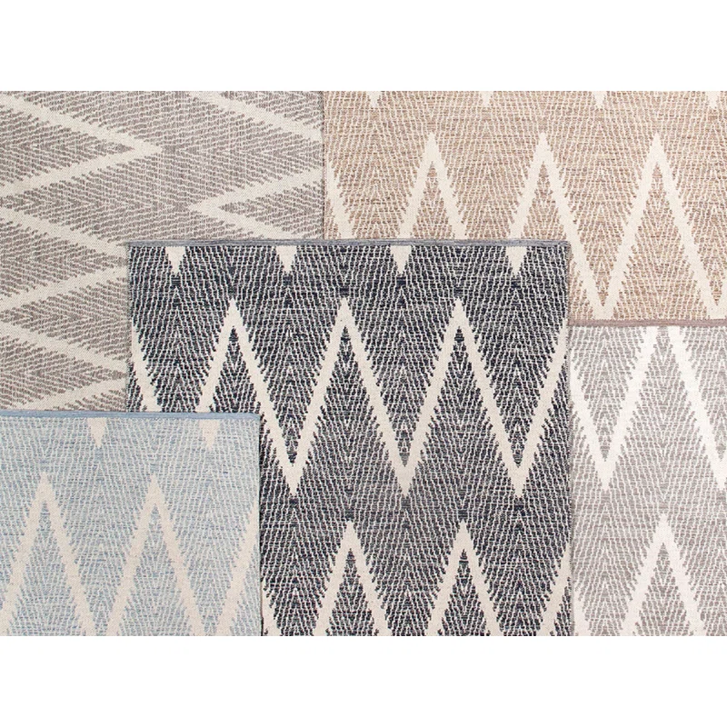 Contemporary Chevron Hand-Woven Cotton Rug, 5' x 8', Gray