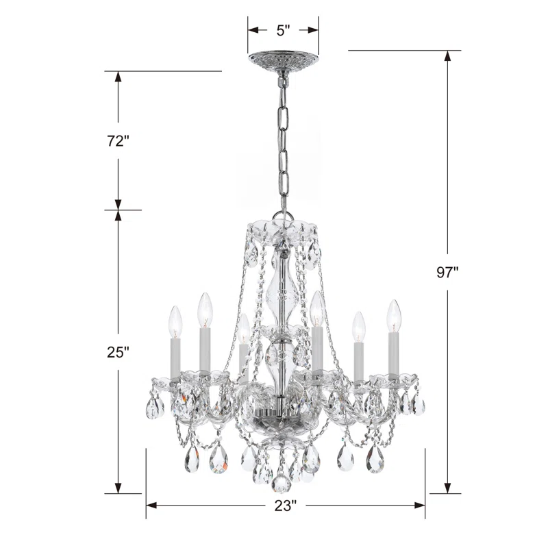 Chrome Crystal 6-Light Mini Candle Chandelier