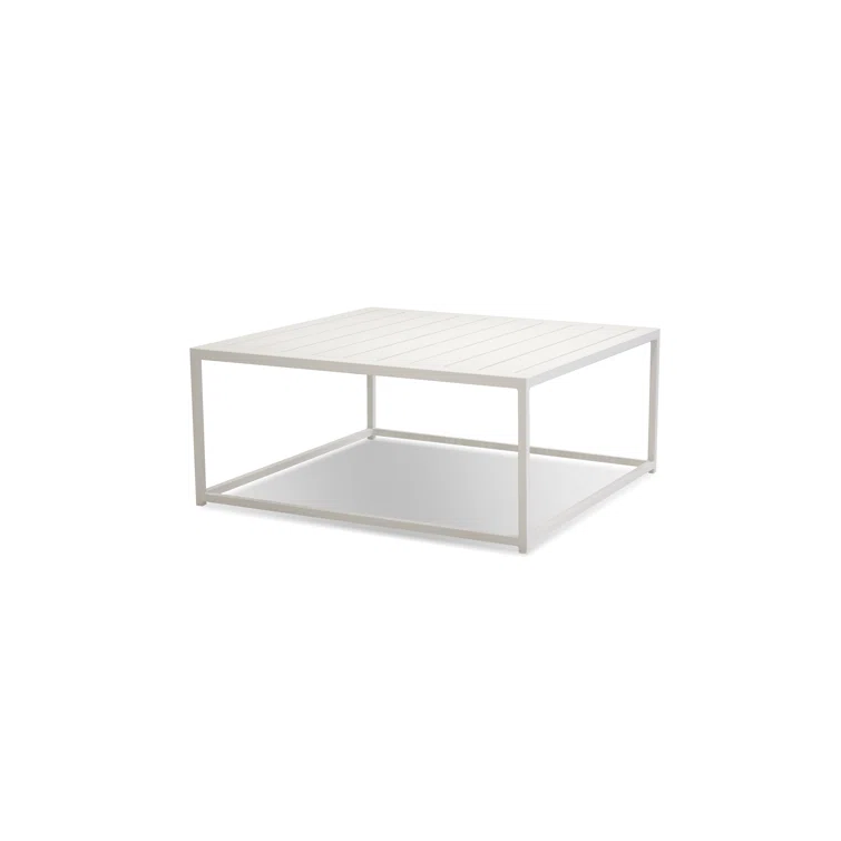 Marselia 36'' White Aluminum Outdoor Side Table