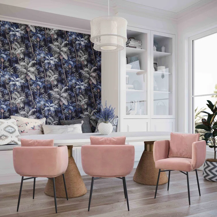 Contemporary Oval White and Brown Wood Dining Table