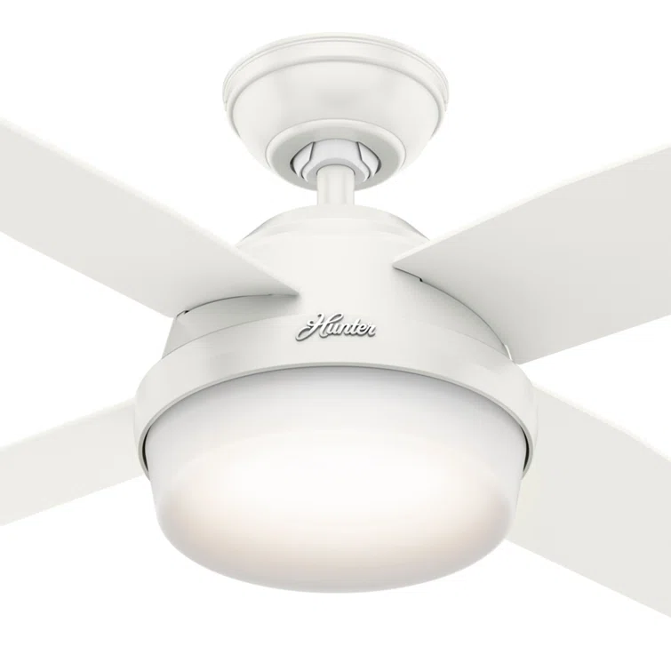 Dempsey 44" Fresh White LED Ceiling Fan with Remote and Reversible Blades