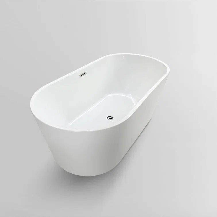 67'' White Acrylic Freestanding Soaking Bathtub