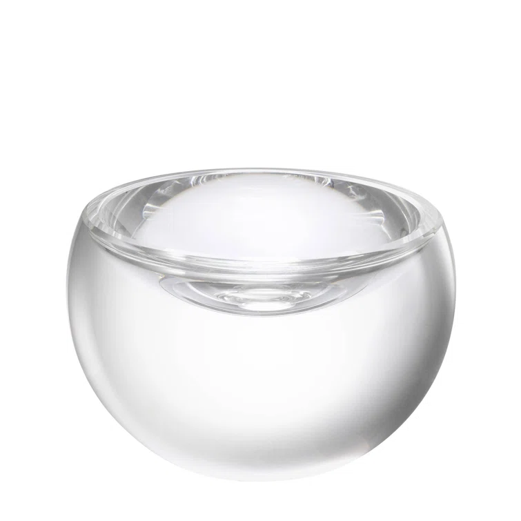 Vista Crystal Glass 5.91" Decorative Bowl for Trinkets and Seashells